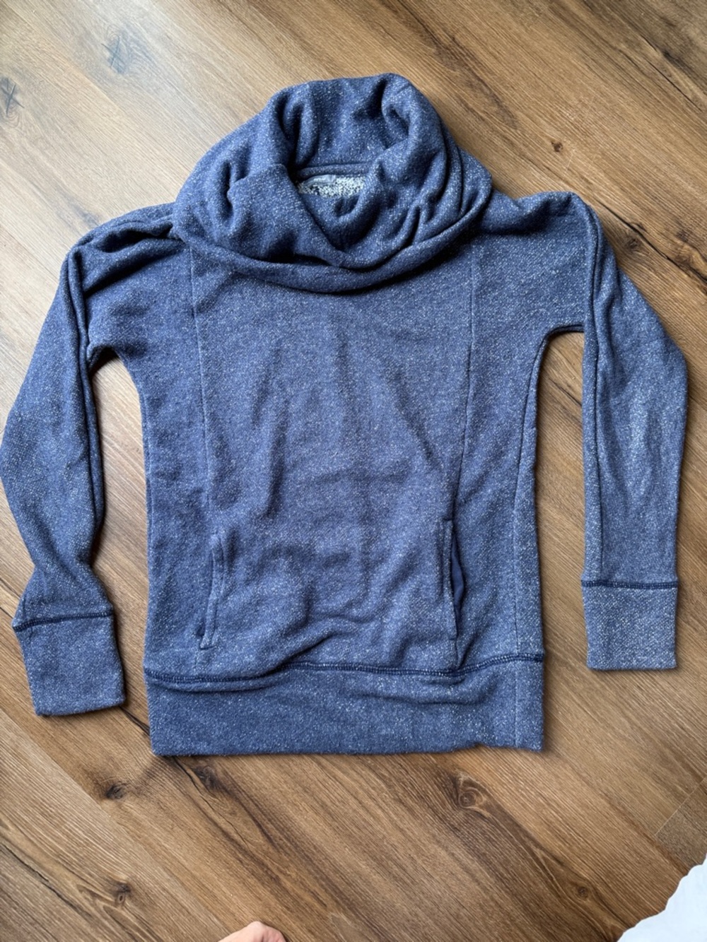 aerie Heathered Navy Cowl Pullover